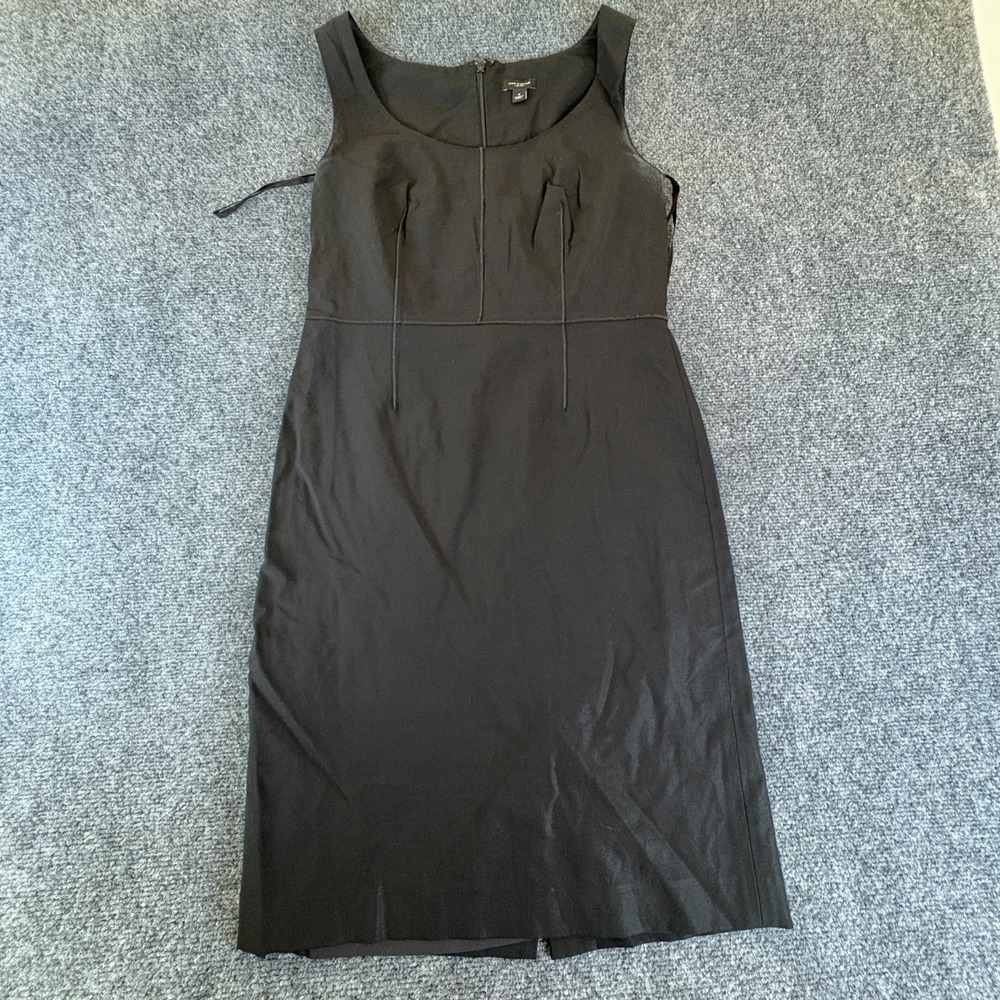 Ann Taylor Sheath Dress Womens 4 Black Sleeveless Scoop Neck Back Zipper‎ Casual